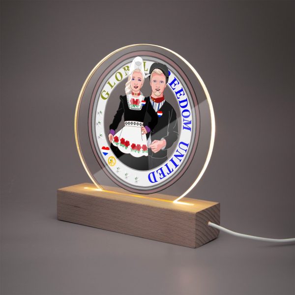 GLOBAL FREEDOM UNITED© Couple Nederland Acrylic Plaque with Stand - Round Online Hot Sale