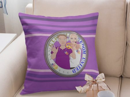 Pillow Cover GLOBAL FREEDOM UNITED©  Couple USA Wight American Lilac on Sale