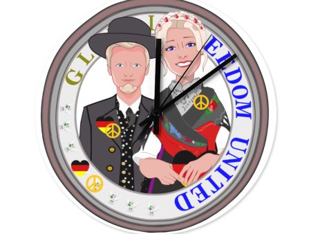 Wooden Wall Clock Without Scale Global Freedom United Couple Edition Germany V1 Supply