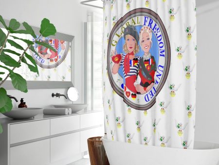 GLOBAL FREEDOM UNITED WOMEN FRENCH & GERMANY OLD PEACE WIGHT Quick-drying Shower Curtain Sale