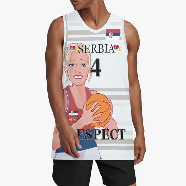 Basketball Jersey GLOBAL FREEDOM UNITED COUPLE EDITION WOMEN SERBIA v2 4 For Sale