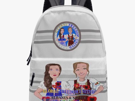 GLOBAL FREEDOM UNITED WOMEN ALBANIA & SERBIA OLD PEACE All-over-print Canvas Backpack Cheap