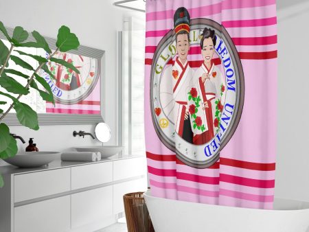 GLOBAL FREEDOM UNITED© Couple China Pink1 - Quick-drying Shower Curtain For Cheap