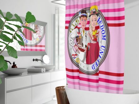 GLOBAL FREEDOM UNITED© Couple Croatia Pink1 - Quick-drying Shower Curtain Online Hot Sale