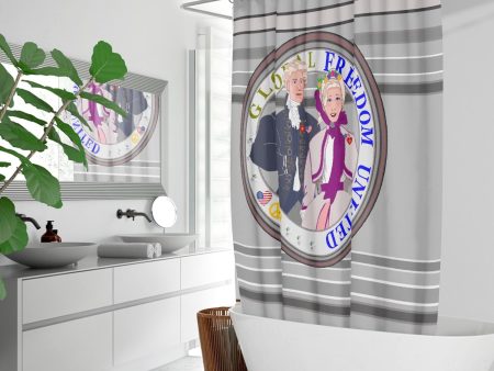 GLOBAL FREEDOM UNITED© Couple USA Georg Washington Grey - Quick-drying Shower Curtain Online Hot Sale