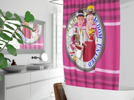 GLOBAL FREEDOM UNITED© Couple Croatia Pink2 - Quick-drying Shower Curtain Discount