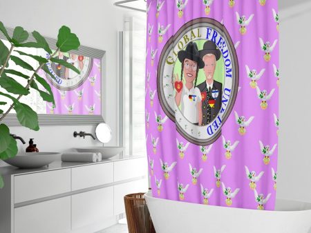 GLOBAL FREEDOM UNITED© MEN ISRAEL & GERMANY Lilac Quick-drying Shower Curtain Hot on Sale