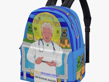 GLOBAL FREEDOM UNITED© Archangel Rafael as Doc English Deep Blue - All-over-print Canvas Backpack Hot on Sale