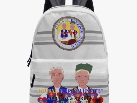 GLOBAL FREEDOM UNITED MEN ALBANIA & SERBIA OLD PEACE GREY All-over-print Canvas Backpack on Sale