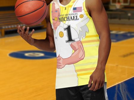 Basketball Jersey GLOBAL FREEDOM UNITED ARCHANGEL MICHAEL YELLOW 1 Online Sale