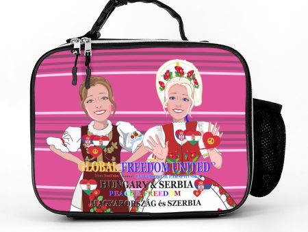 Leather Meal Bag GLOBAL FREEDOM UNITED© Women Hungary & Serbia Pink Cheap