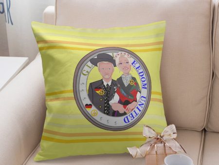 Pillow Cover GGLOBAL FREEDOM UNITED© COUPLE EDITION GERMANY V1 YELLOW Sale