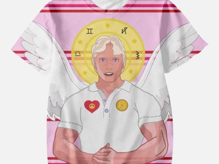 AOP Kids  Short T-Shirts GLOBAL FREEDOM UNITED ARCHANGEL MICHAEL HEBREW PINK2 Online Hot Sale